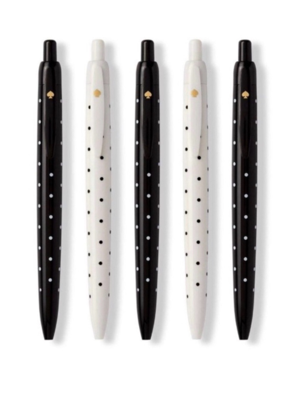 Kate Spade New York Black & White Dot Click Pen Set (Set of 5) - Picture 2 of 4